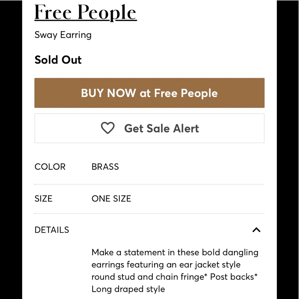 Free People Gold and Brass Chain Earrings - Picture 6 of 7